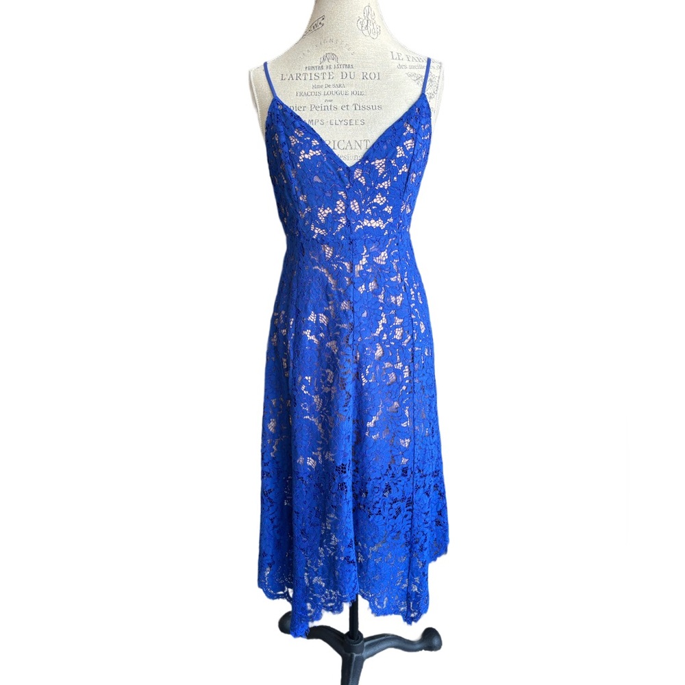NWT Lulus One Wish Royal Blue Lace Midi Dress Medium - Picture 2 of 9